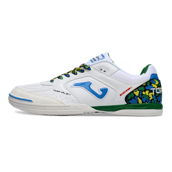 Bota de fútbol sala Joma Top Flex Rebound IC blanco, verde y azul