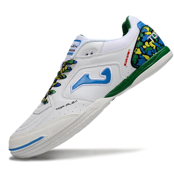 Bota de fútbol sala Joma Top Flex Rebound IC blanco, verde y azul
