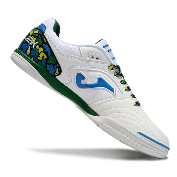 Bota de fútbol sala Joma Top Flex Rebound IC blanco, verde y azul