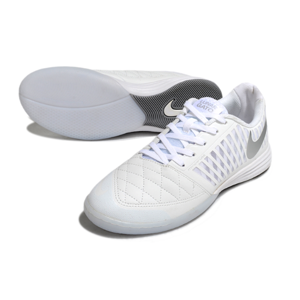 Botas de fútbol sala Nike Lunar Gato II IC en blanco y gris