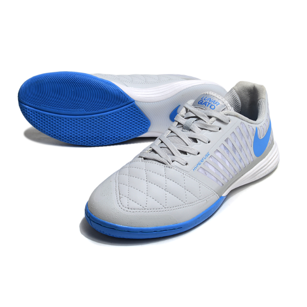 Nike Lunar Gato II Gray and Blue Indoor IC Football Boot