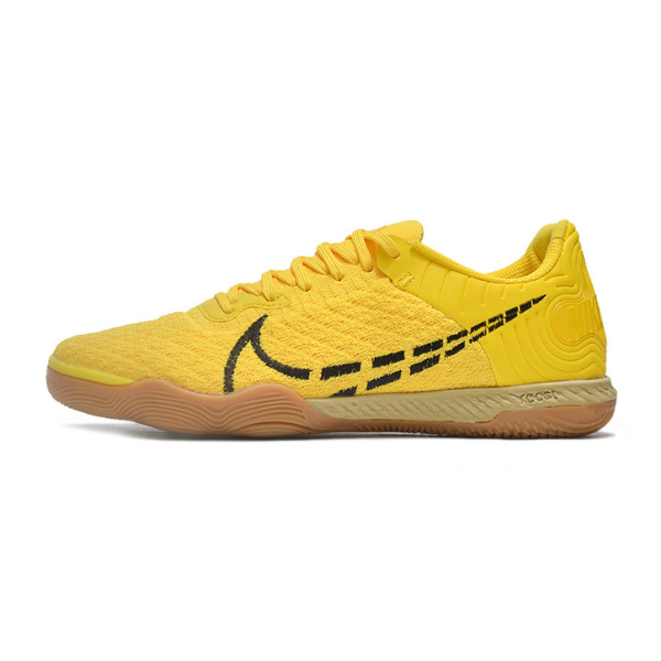 Botas de fútbol sala Nike Reactgato sin cordones, amarillas y negras, para interior IC