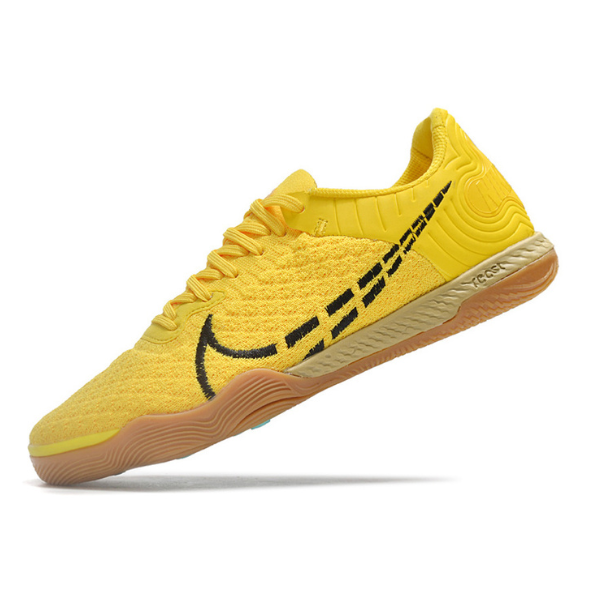 Botas de fútbol sala Nike Reactgato sin cordones, amarillas y negras, para interior IC