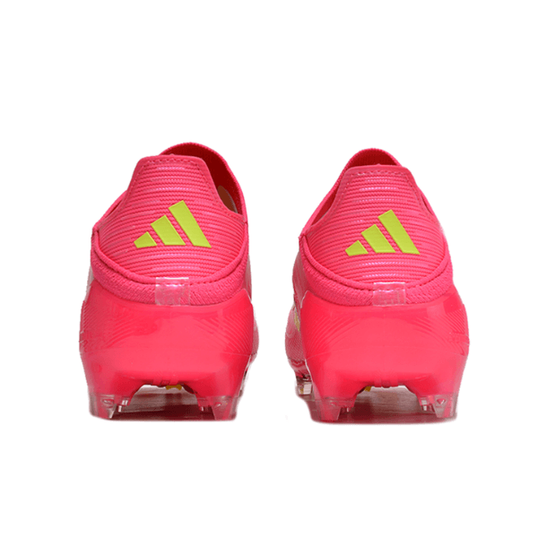 Botas de fútbol Adidas F50 Primeknit Elite FG para niños, color rosa y amarillo