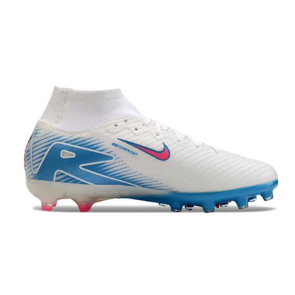 Nike Air Zoom Mercurial Superfly 10 Elite Kids White Light Blue and Pink Artificial Ground AG Football Boot