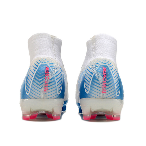Nike Air Zoom Mercurial Superfly 10 Elite Kids White Light Blue and Pink Artificial Ground AG Football Boot
