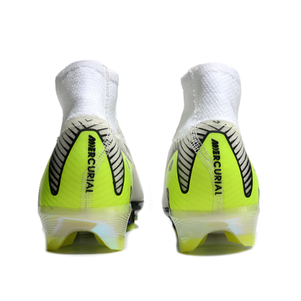 Botas de fútbol Nike Air Zoom Mercurial Superfly 10 Elite para niños, color blanco, verde y negro, para terreno firme FG