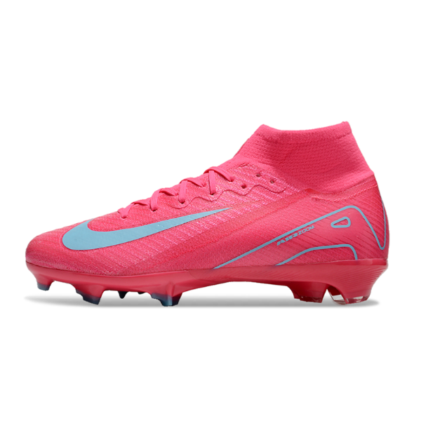 Nike Air Zoom Mercurial Superfly 10 Elite Pink and Light Blue Firm Ground FG Kids Football Boot