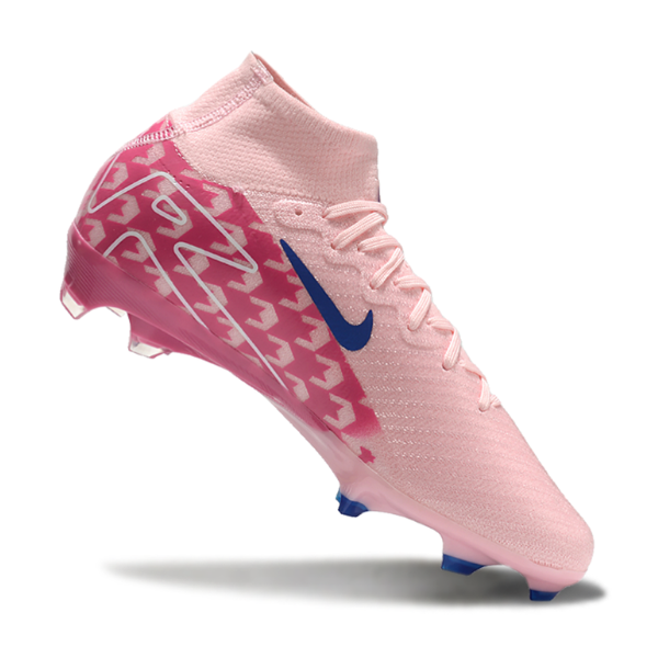 Nike Air Zoom Mercurial Superfly 10 Elite Pink and Blue Firm Ground FG Kids Football Boot