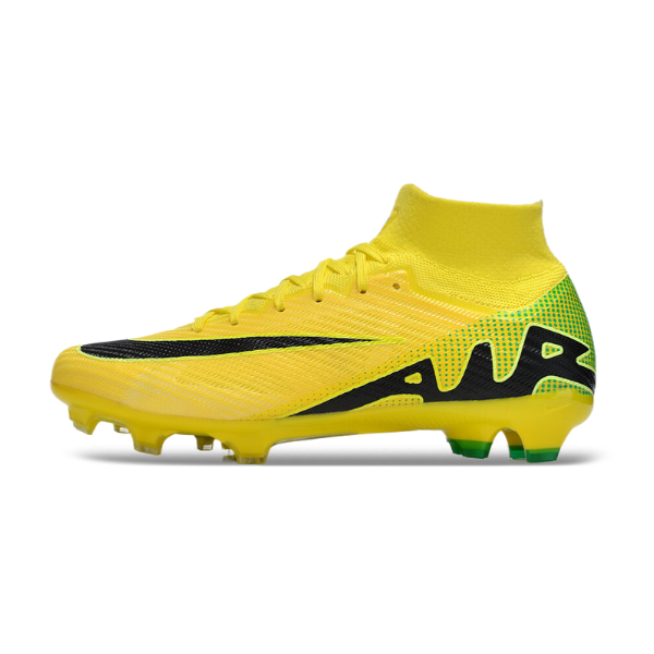 Botas de fútbol Nike Zoom Mercurial Superfly 9 Elite para niños, color amarillo, verde y negro, para terreno firme FG