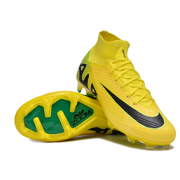 Botas de fútbol Nike Zoom Mercurial Superfly 9 Elite para niños, color amarillo, verde y negro, para terreno firme FG