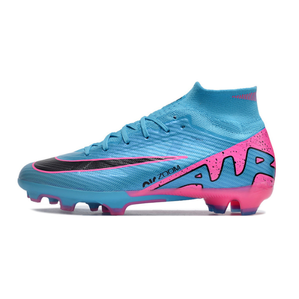 Nike Zoom Mercurial Superfly 9 Elite Light Blue Pink and Black Firm Ground FG Kids Football Boot