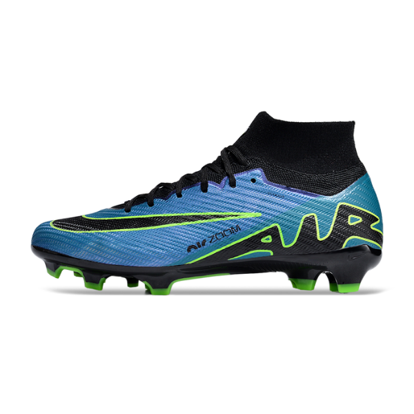 Nike Zoom Mercurial Superfly 9 Elite Blue Black and Green Firm Ground FG Kids Football Boot