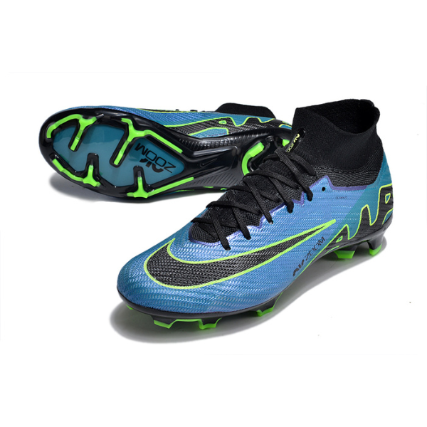 Nike Zoom Mercurial Superfly 9 Elite Blue Black and Green Firm Ground FG Kids Football Boot