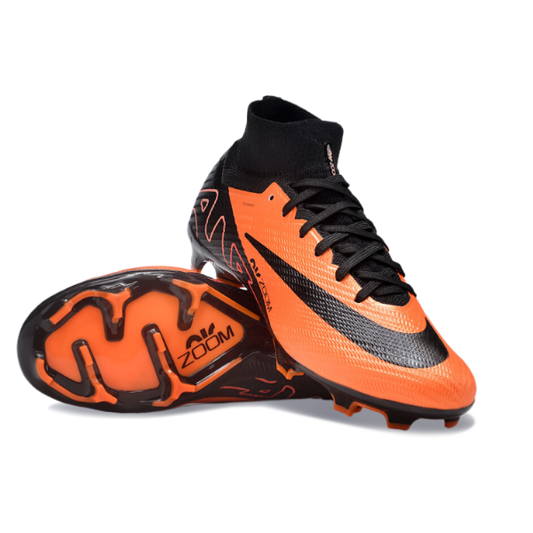 Nike Zoom Mercurial Superfly 9 Elite Orange and Black Firm Ground FG Kids Football Boot
