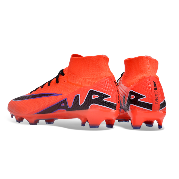 Nike Zoom Mercurial Superfly 9 Elite Orange and Purple Firm Ground FG Kids Football Boot