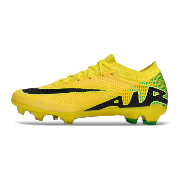 Botas de fútbol Nike Zoom Mercurial Vapor 15 Elite para niños, color amarillo, verde y negro, para terreno firme FG