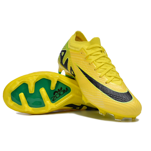 Botas de fútbol Nike Zoom Mercurial Vapor 15 Elite para niños, color amarillo, verde y negro, para terreno firme FG