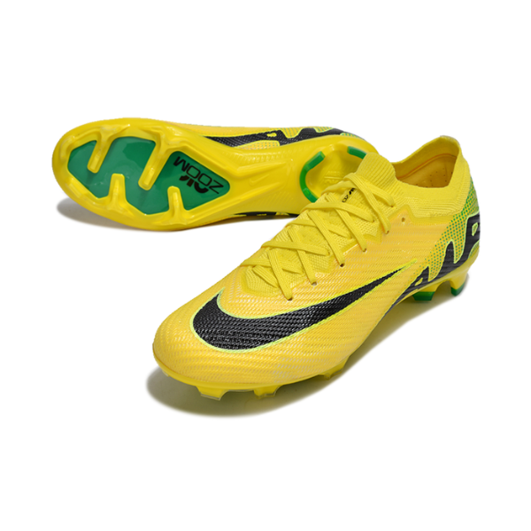 Botas de fútbol Nike Zoom Mercurial Vapor 15 Elite para niños, color amarillo, verde y negro, para terreno firme FG