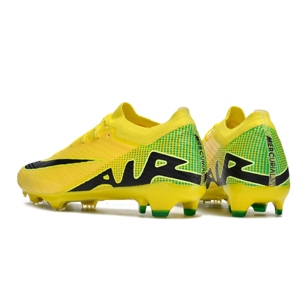 Botas de fútbol Nike Zoom Mercurial Vapor 15 Elite para niños, color amarillo, verde y negro, para terreno firme FG