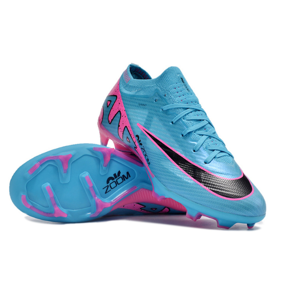 Nike Zoom Mercurial Vapor 15 Elite Light Blue Pink and Black Firm Ground FG Kids Football Boot