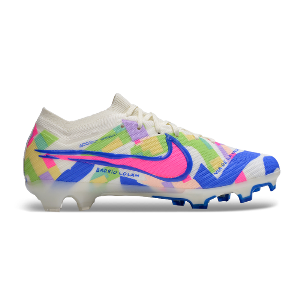 Nike Zoom Mercurial Vapor 15 Elite White and Colorful Firm Ground FG Kids Football Boot