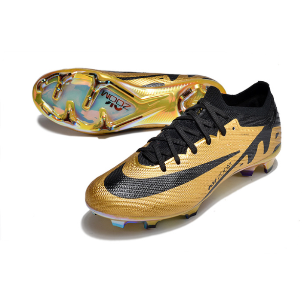Nike Zoom Mercurial Vapor 15 Elite Gold and Black Firm Ground FG Kids Football Boot