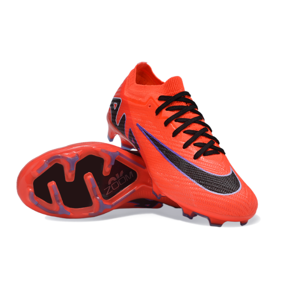 Nike Zoom Mercurial Vapor 15 Elite Orange Black and Purple Firm Ground FG Kids Football Boot