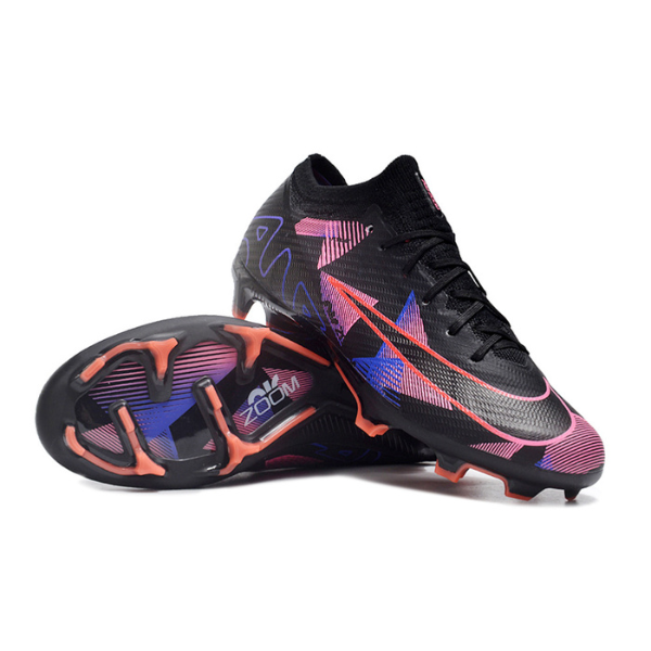 Nike Zoom Mercurial Vapor 15 Elite Black Pink and Purple Firm Ground FG Kids Football Boot
