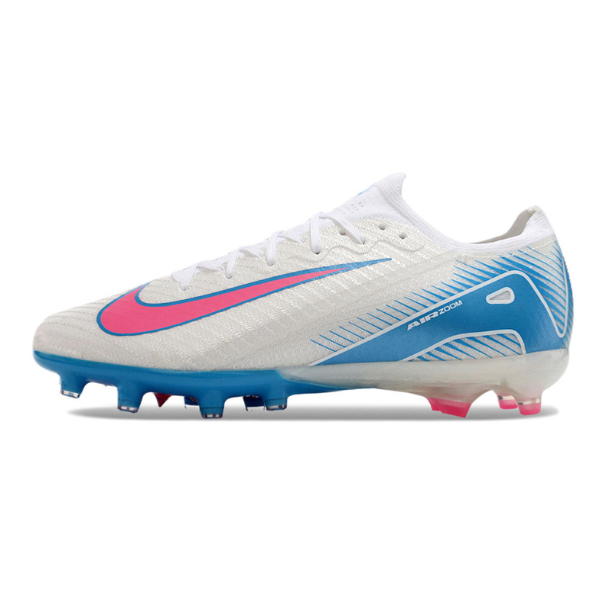 Nike Air Zoom Mercurial Vapor 16 Elite Kids White Blue and Pink Artificial Ground AG Football Boot