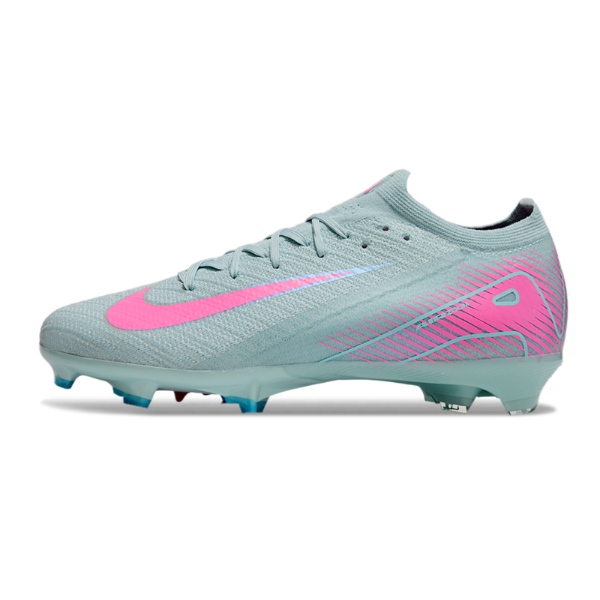 Botas de fútbol Nike Air Zoom Mercurial Vapor 16 Elite FG para terreno firme, color azul claro y rosa