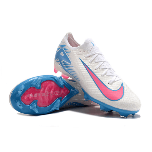Nike Air Zoom Mercurial Vapor 16 Elite White Blue and Pink Firm Ground FG Kids Football Boot