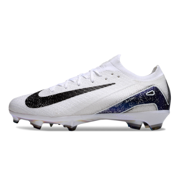 Nike Air Zoom Mercurial Vapor 16 Elite White and Gray Firm Ground FG Kids Football Boot