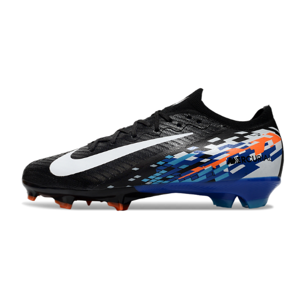 Botas de fútbol Nike Air Zoom Mercurial Vapor 16 Elite FG para terreno firme, color negro, azul y naranja