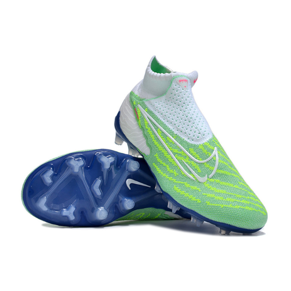 Nike Phantom GX Elite DF White and Green Firm Ground FG Kids Football Boot