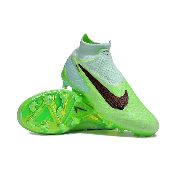 Botas de fútbol Nike Phantom GX Elite DF verde para terreno firme FG para niños