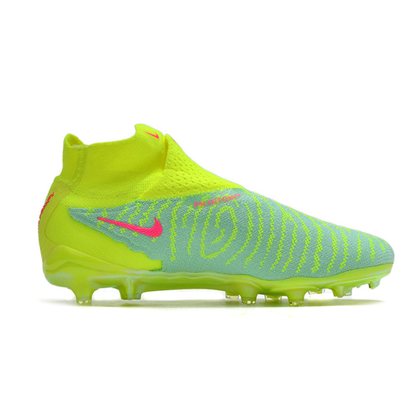 Nike Phantom GX Elite DF Green and Pink Firm Ground FG Kids Football Boot