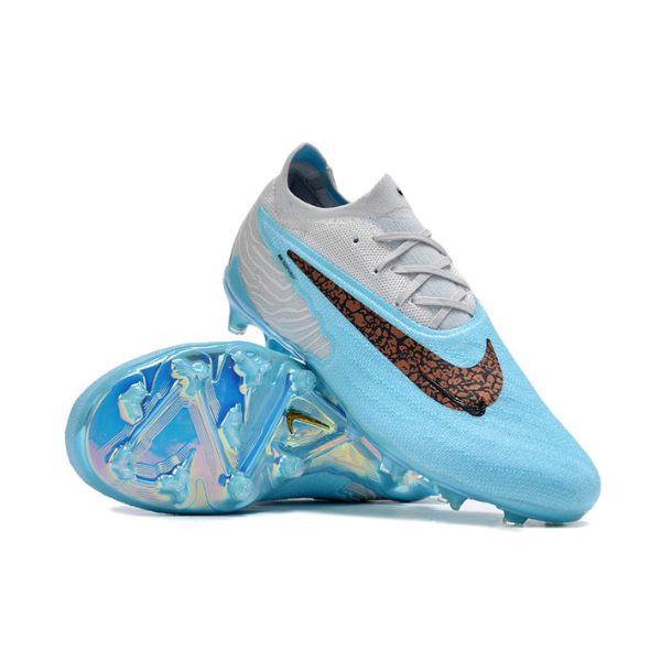 Nike Phantom GX Elite White and Light Blue Firm Ground FG Kids Football Boot