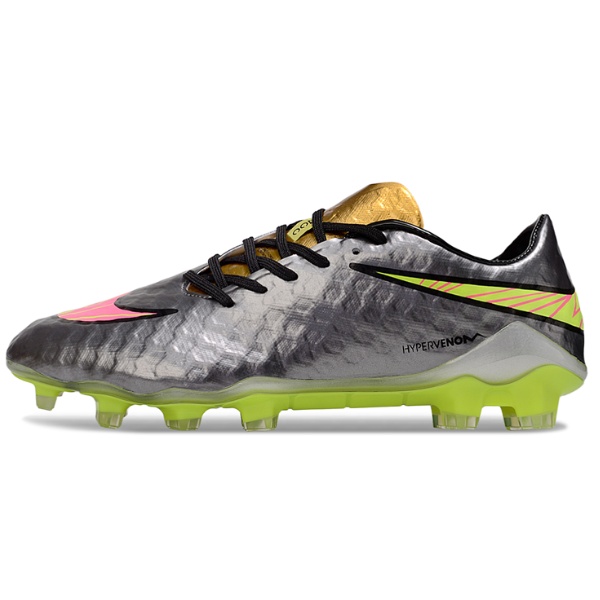 Botas de fútbol Nike Phantom Hypervenom Elite Silver Firm Ground FG para niños