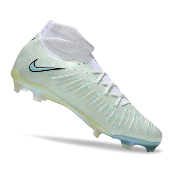 Nike Phantom Luna Elite White Green and Blue Firm Ground FG Kids Football Boot