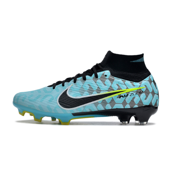 Nike Zoom Mercurial Superfly 9 Elite Light Blue and Black Firm Ground FG Kids Football Boot