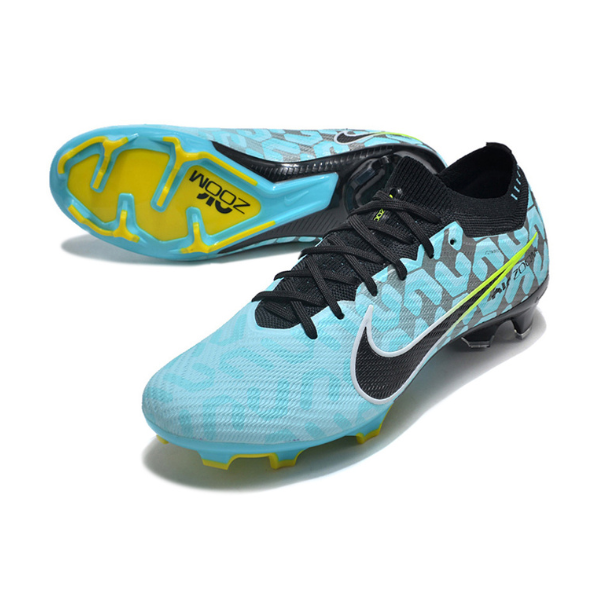 Nike Zoom Mercurial Vapor 15 Elite Light Blue and Black Firm Ground FG Kids Football Boot