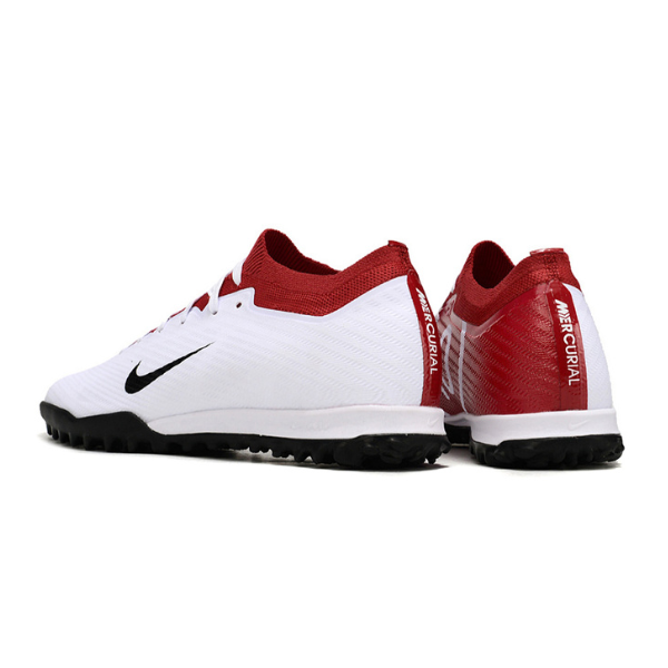 Botas de fútbol Nike Zoom Mercurial Vapor 15 Elite Turf TF para niños, color blanco y rojo