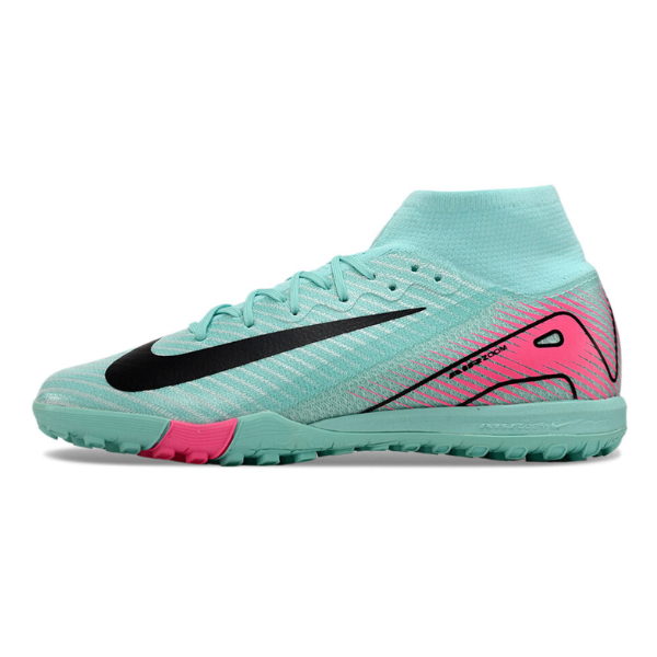 Nike Zoom Mercurial Superfly 10 Elite Kids Light Blue and Pink Turf TF Football Boot