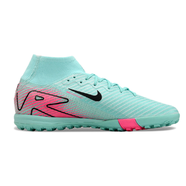 Nike Zoom Mercurial Superfly 10 Elite Kids Light Blue and Pink Turf TF Football Boot
