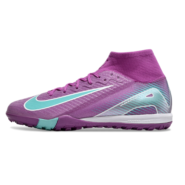 Nike Zoom Mercurial Superfly 10 Elite Purple and Blue Turf TF Kids Football Boot