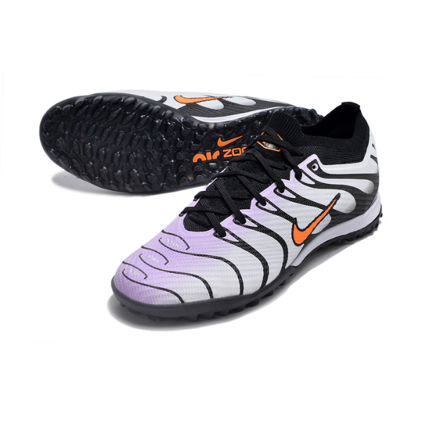 Nike Zoom Mercurial Vapor 15 Elite White Black and Orange Turf TF Kids Football Boot