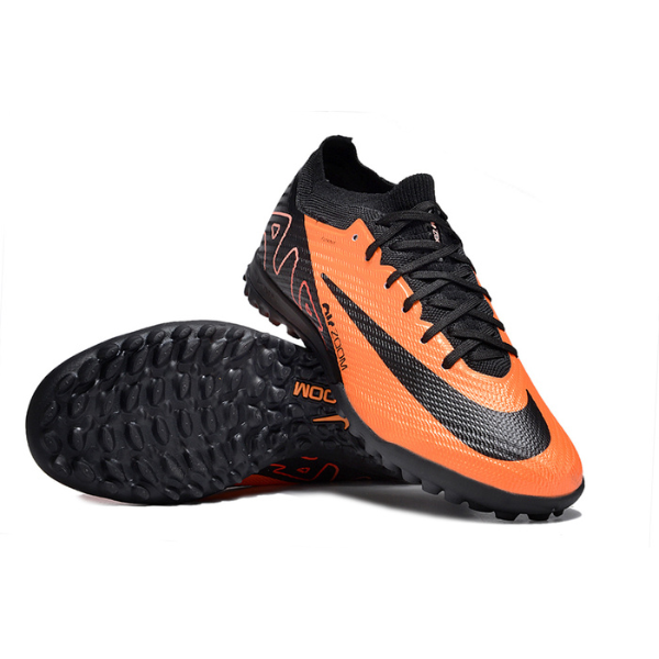 Botas de fútbol Nike Zoom Mercurial Vapor 15 Elite Turf TF para niños, color naranja y negro