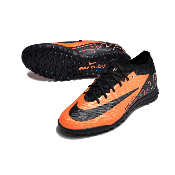 Botas de fútbol Nike Zoom Mercurial Vapor 15 Elite Turf TF para niños, color naranja y negro
