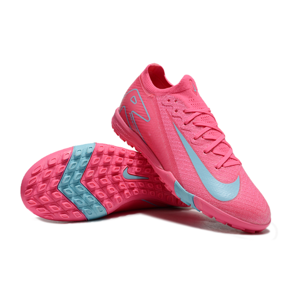 Botas de fútbol Nike Zoom Mercurial Vapor 16 Elite Turf TF para niños, color rosa y azul